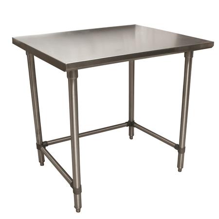 BK RESOURCES Work Table Open Base, 16/304 Stainless Steel, Plastic Feet 36"Wx30"D CVTOB-3630